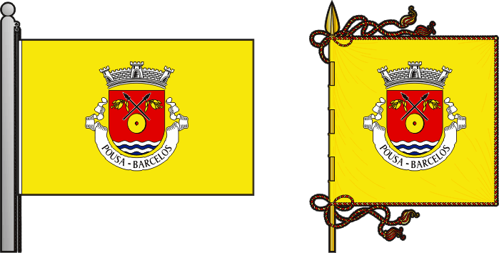 Bandeira e estandarte da freguesia de Pousa - Pousa civil parish, flag and banner Bandeira e estandarte da freguesia de Pousa - Pousa civil parish, flag and banner