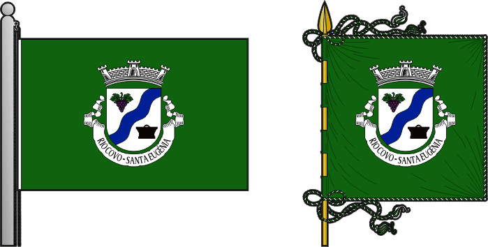 Bandeira e estandarte da freguesia de Rio Covo (Santa Eugénia) - Rio Covo (Santa Eugénia) civil parish, flag and banner