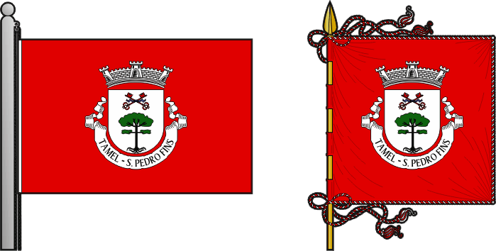 Bandeira e estandarte da antiga freguesia de Tamel (São Pedro Fins) - Tamel (São Pedro Fins) former civil parish, flag and banner