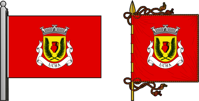 Bandeira e estandarte da freguesia de Ucha - Ucha civil parish, flag and banner Bandeira e estandarte da freguesia de Ucha - Ucha civil parish, flag and banner