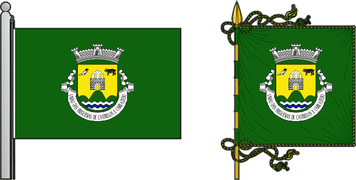 Bandeira e estandarte da União das freguesias de Castrelos e Carrazedo - Castrelos and Carrazedo civil parish union, flag and banner
