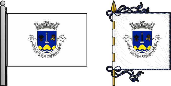 Bandeira e estandarte da Freguesia de Rebordainhos e Pombares - Rebordainhos and Pombares civil parish, flag and banner