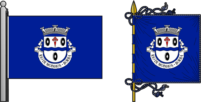 Bandeira e estandarte da freguesia de Rio de Moinhos - Rio de Moinhos civil parish, flag and banner Bandeira e estandarte da freguesia de Rio de Moinhos - Rio de Moinhos civil parish, flag and banner