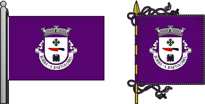 Bandeira e estandarte da freguesia de Borba (São Bartolomeu) - Borba (São Bartolomeu) civil parish, flag and banner