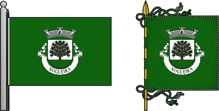 Bandeira e estandarte da antiga freguesia de Nogueira - Nogueira former civil parish, flag and banner