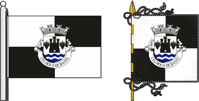 Bandeira e estandarte do Município de Celorico de Basto - Celorico de Basto municipal flag and banner
