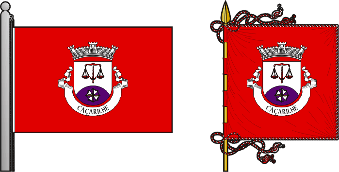 Bandeira e estandarte da antiga freguesia de Caçarilhe - Caçarilhe former civil parish, flag and banner