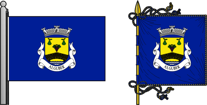 Bandeira e estandarte da freguesia de Alguber - Alguber civil parish, flag and banner