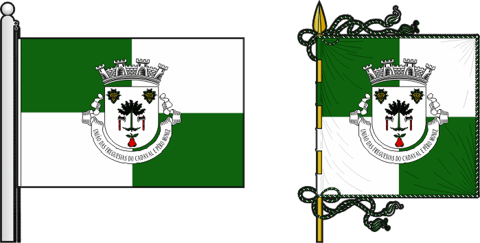 Bandeira e estandarte da União das freguesias de Cadaval e Pêro Moniz - Cadaval and Pêro Moniz civil parishes union flag and banner