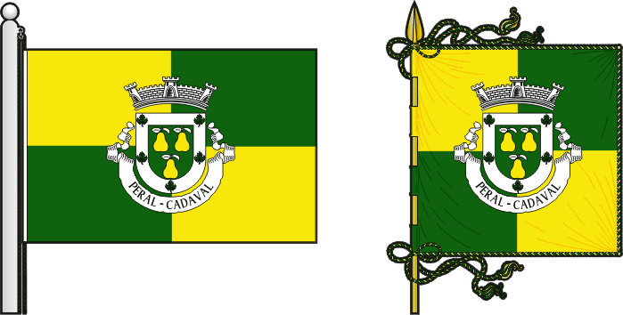 Bandeira e estandarte da freguesia de Peral - Peral civil parish, flag and banner
