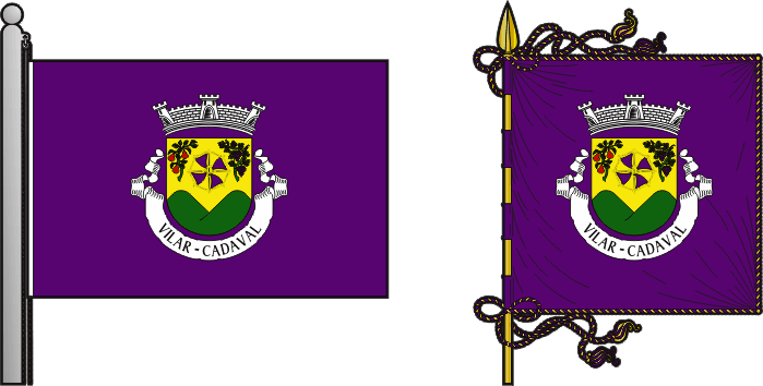 Bandeira e estandarte da freguesia de Vilar - Vilar civil parish, flag and banner