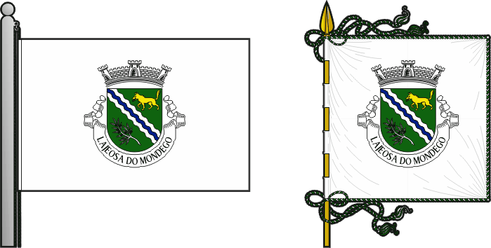 Bandeira e estandarte da freguesia de Lajeosa do Mondego - Lajeosa do Mondego civil parish, flag and banner