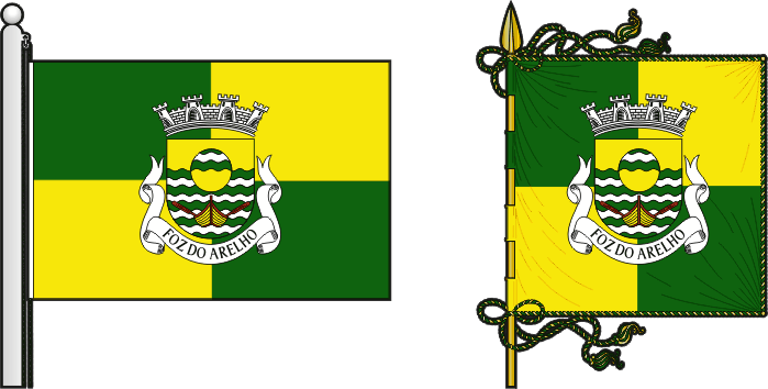 Bandeira e estandarte da freguesia de Foz do Arelho - Foz do Arelho civil parish, flag and banner