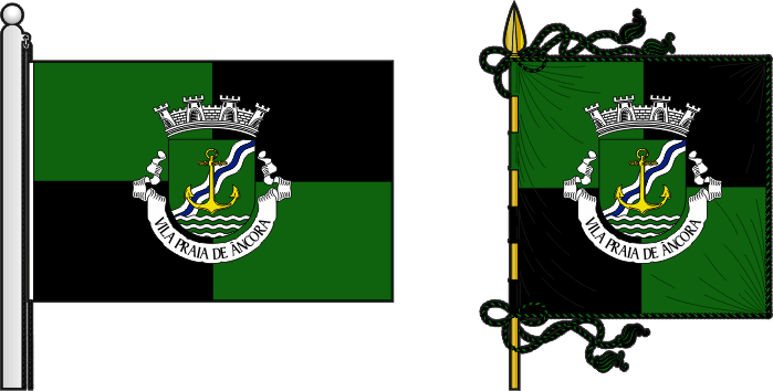 Bandeira e estandarte da freguesia de Vila Praia de Âncora - Vila Praia de Âncora civil parish, flag and banner