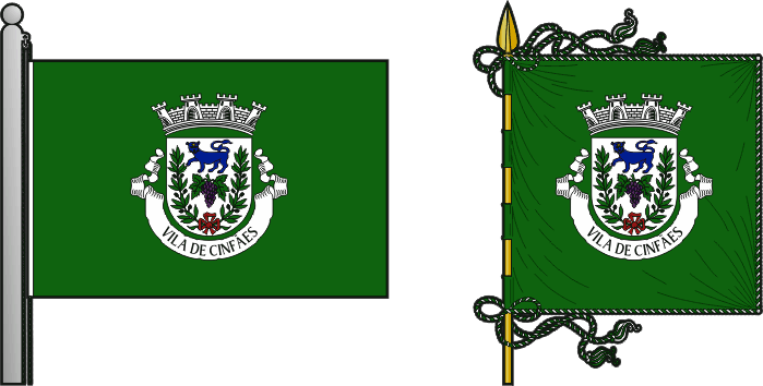Bandeira e estandarte do Município de Cinfães - Cinfães municipal flag and banner