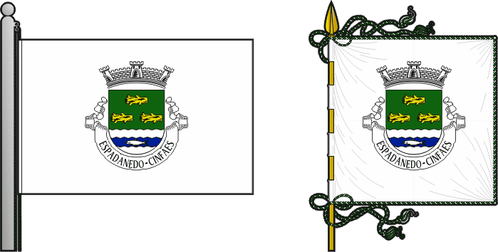Bandeira e estandarte da freguesia de Espadanedo - Espadanedo civil parish, flag and banner