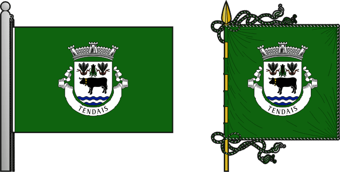 Bandeira e estandarte da freguesia de Tendais - Tendais civil parish, flag and banner