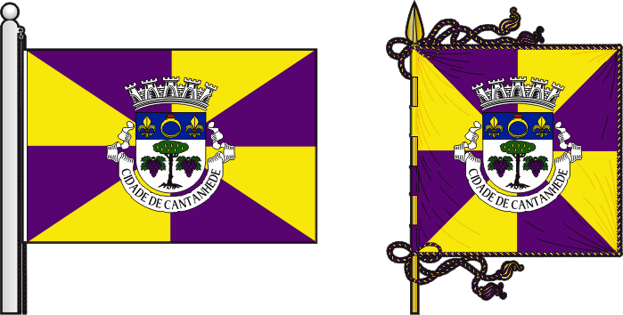 Bandeira e estandarte do Município de Cantanhede - Cantanhede municipal flag and banner Bandeira e estandarte do Município de Cantanhede - Cantanhede municipal flag and banner