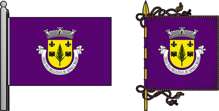 Bandeira e estandarte da União das freguesias de Sepins e Bolho - Sepins and Bolho civil parishes union flag and banner