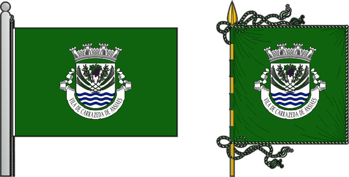 Bandeira e estandarte do Município de Carrazeda de Ansiães - Carrazeda de Ansiães municipal flag and banner