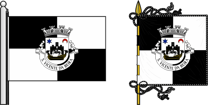 Bandeira e estandarte da freguesia de São Vicente da Beira - São Vicente da Beira civil parish, flag and banner Bandeira e estandarte da freguesia de São Vicente da Beira - São Vicente da Beira civil parish, flag and banner
