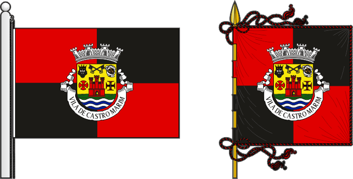 Bandeira e estandarte do Município de Castro Marim - Castro Marim municipal flag and banner