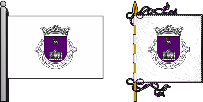 Bandeira e estandarte da freguesia de São João Baptista - São João Baptista civil parish, flag and banner