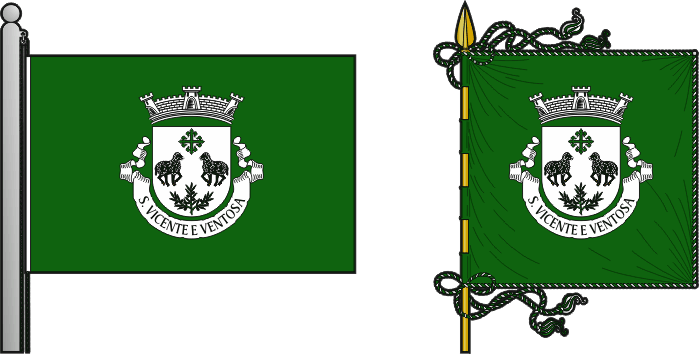 Bandeira e estandarte da freguesia de São Vicente e Ventosa - São Vicente and Ventosa civil parish, flag and banner Bandeira e estandarte da freguesia de São Vicente e Ventosa - São Vicente and Ventosa civil parish, flag and banner