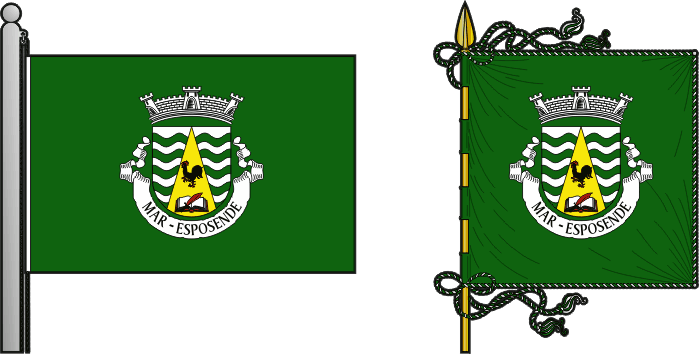 Bandeira e estandarte da antiga freguesia de Mar - Mar former civil parish, flag and banner