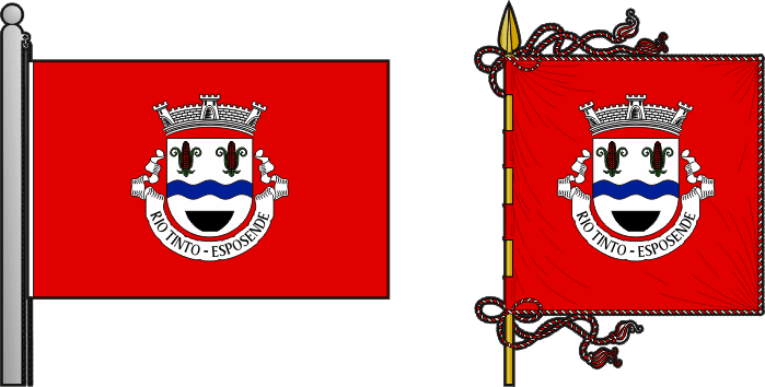 Bandeira e estandarte da antiga freguesia de Rio Tinto - Rio Tinto former civil parish, flag and banner