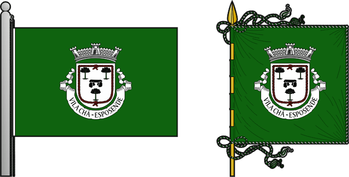 Bandeira e estandarte da freguesia de Vila Chã - Vila Chã civil parish, flag and banner