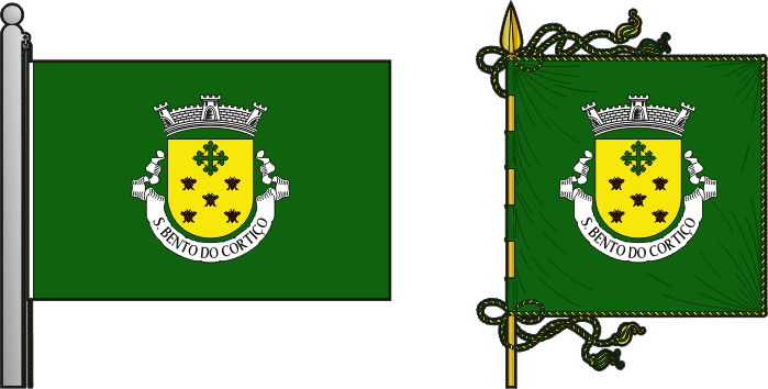 Bandeira e estandarte da antiga freguesia de São Bento do Cortiço - São Bento do Cortiço former civil parish, flag and banner