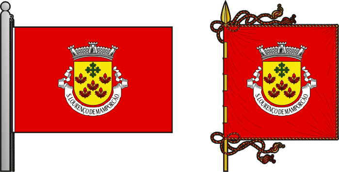 Bandeira e estandarte da antiga freguesia de São Lourenço de Mamporcão - São Lourenço de Mamporcão former civil parish, flag and banner
