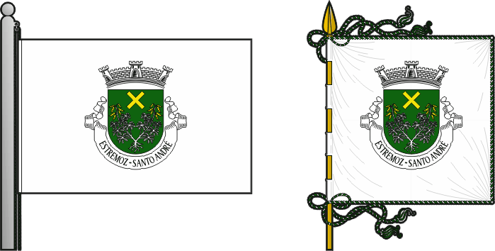 Bandeira e estandarte da antiga freguesia de Estremoz (Santo André) - Estremoz (Santo André) former civil parish, flag and banner