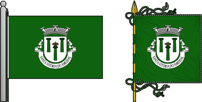 Bandeira e estandarte da antiga freguesia de Santa Vitória do Ameixial - Santa Vitória do Ameixial former civil parish, flag and banner