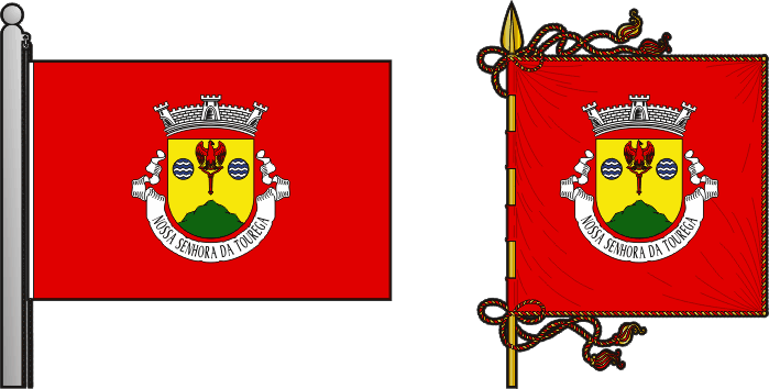 Bandeira e estandarte da antiga freguesia de Nossa Senhora da Tourega - Nossa Senhora da Tourega former civil parish, flag and banner Bandeira e estandarte da antiga freguesia de Nossa Senhora da Tourega - Nossa Senhora da Tourega former civil parish, flag and banner