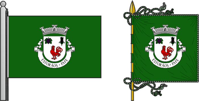 Bandeira e estandarte da freguesia de Estorãos - Estorãos civil parish, flag and banner