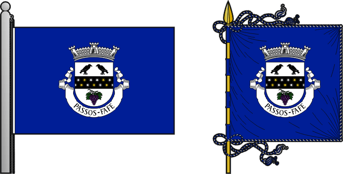Bandeira e estandarte da freguesia de Paços - Paços civil parish, flag and banner