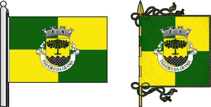 Bandeira e estandarte da freguesia de Figueiró da Granja - Figueiró da Granja civil parish, flag and banner Bandeira e estandarte da freguesia de Figueiró da Granja - Figueiró da Granja civil parish, flag and banner
