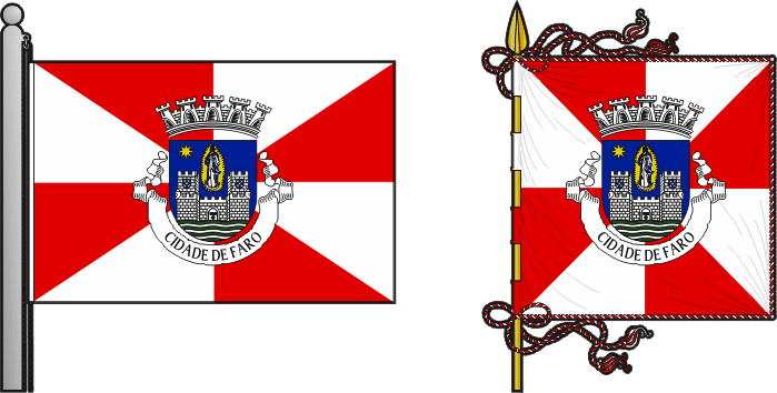 Bandeira e estandarte do Município de Faro - Faro municipal flag and banner