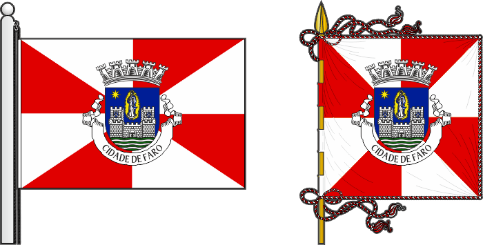 Bandeira e estandarte do Município de Faro - Faro municipal flag and banner