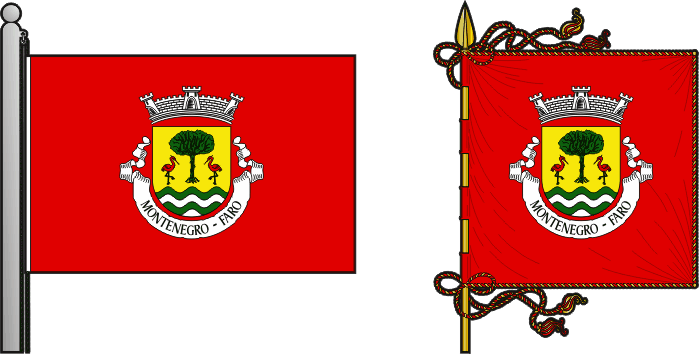 Bandeira e estandarte da freguesia de Montenegro - Montenegro civil parish, flag and banner Bandeira e estandarte da freguesia de Montenegro - Montenegro civil parish, flag and banner