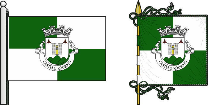 Bandeira e estandarte da freguesia de Castelo Rodrigo - Castelo Rodrigo civil parish, flag and banner