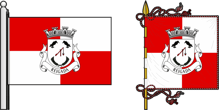 Bandeira e estandarte da antiga freguesia de Reigada - Reigada former civil parish, flag and banner