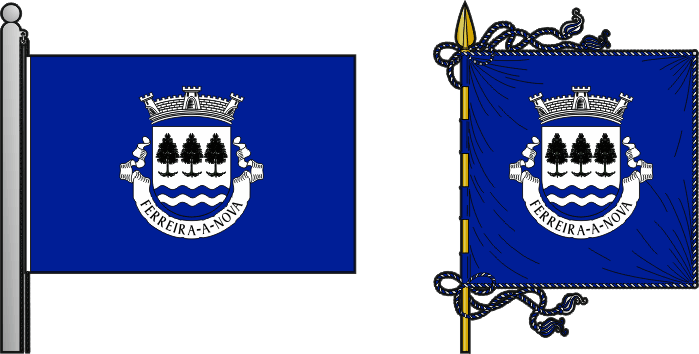 Bandeira e estandarte da Freguesia de Ferreira-a-Nova - Ferreira-a-Nova civil parish, flag and banner