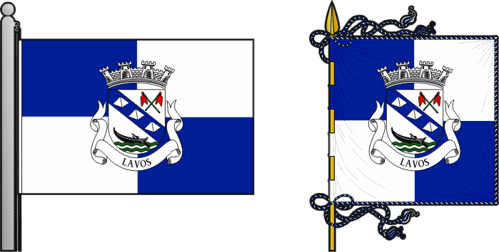 Bandeira e estandarte da freguesia de Lavos - Lavos civil parish, flag and banner