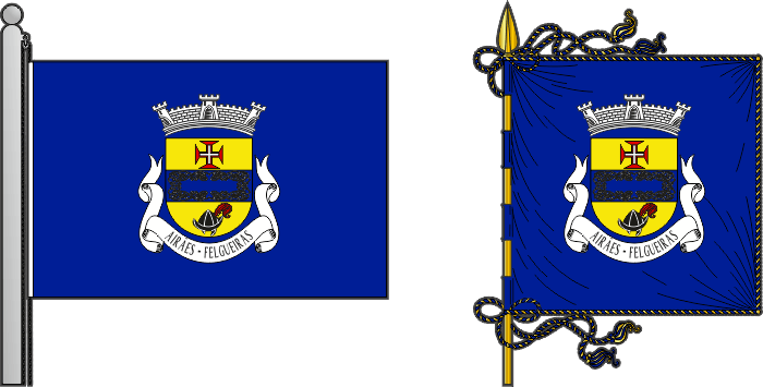 Bandeira e estandarte da freguesia de Airães - Airães civil parish, flag and banner