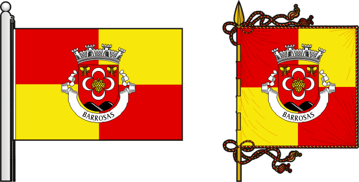 Bandeira e estandarte da Vila de Barrosas - Barrosas Town, flag and banner