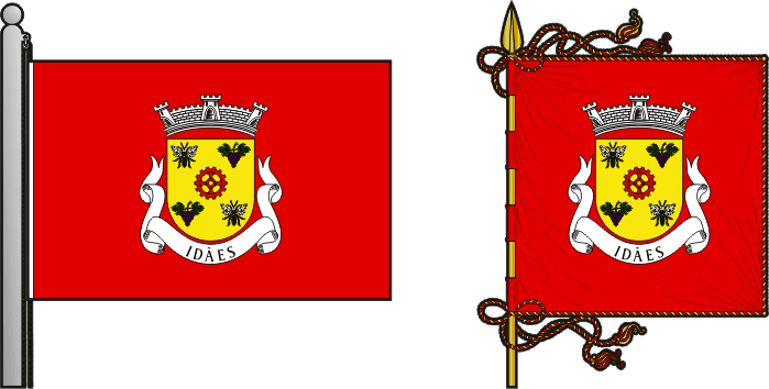 Bandeira e estandarte da freguesia de Idães - Idães civil parish, flag and banner