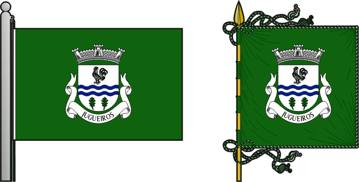 Bandeira e estandarte da freguesia de Jugueiros - Jugueiros civil parish, flag and banner